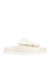 Gia Borghini Women's Gia 3 Padded Leather Slides In Ivory In White