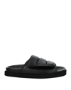 Gia Borghini Gia3 Stitched Puffy Slipper With Velcro In Black