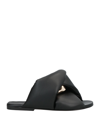 Jw Anderson Twist Chain Flat Slide Sandals In Black