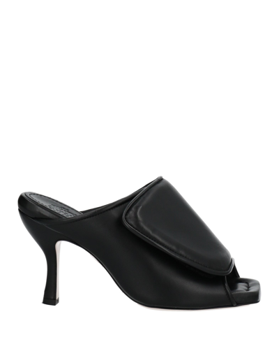 GIA BORGHINI GIA BORGHINI WOMAN SANDALS BLACK SIZE 6 SOFT LEATHER