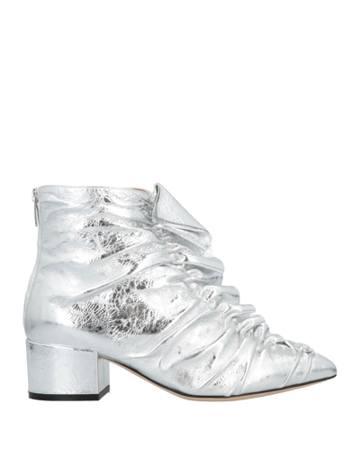 Sergio Rossi Ankle Boots In Silver