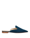 Douuod Woman Mules & Clogs Blue Size 8 Textile Fibers In Blue