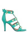 VIA ROMA 15 VIA ROMA 15 WOMAN SANDALS TURQUOISE SIZE 7 SOFT LEATHER