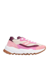 Dsquared2 Sneakers In Suede And Multicolor Fabric In Pink