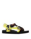 ARIZONA LOVE ARIZONA LOVE WOMAN SANDALS YELLOW SIZE 10 TEXTILE FIBERS