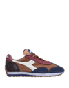 DIADORA DIADORA HERITAGE EQUIPE H DIRTY STONE WASH EVO MAN SNEAKERS BROWN SIZE 8.5 SOFT LEATHER, TEXTILE FIB