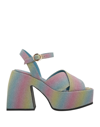 Nodaleto Rainbow-effect Crossover-strap Sandals In Pink