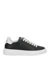 GREY DANIELE ALESSANDRINI GREY DANIELE ALESSANDRINI MAN SNEAKERS BLACK SIZE 12 SOFT LEATHER