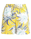 Valentino Peony Print Bermuda Short In Yellow