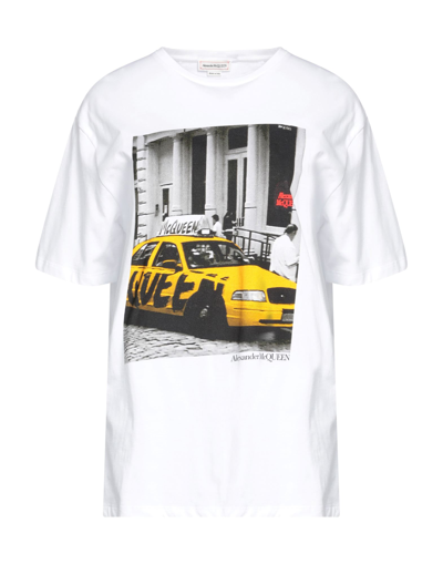 Alexander Mcqueen Printed Cotton T-shirt In White