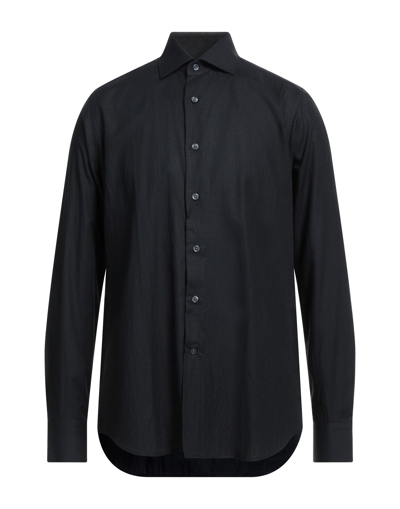 BAGUTTA BAGUTTA MAN SHIRT BLACK SIZE 16 COTTON