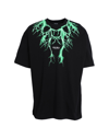 PHOBIA ARCHIVE PHOBIA ARCHIVE T-SHIRT WITH GREEN LIGHTNING ON FRONT MAN T-SHIRT BLACK SIZE L COTTON
