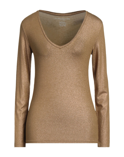MAJESTIC MAJESTIC FILATURES WOMAN T-SHIRT BRONZE SIZE 1 VISCOSE, ELASTANE
