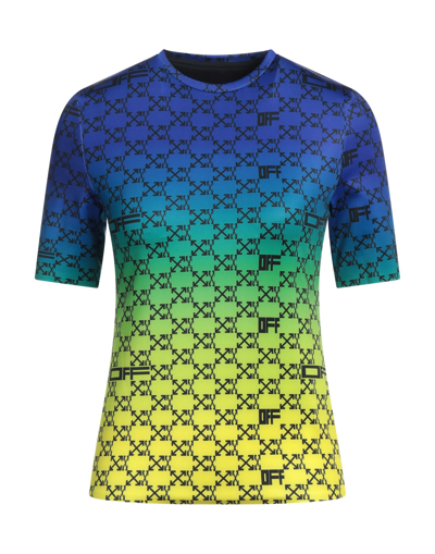 Off-white Athleisure Monogram Short Sleeve T-shirt In Blue