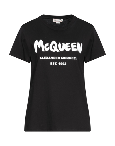Alexander Mcqueen Woman T-shirt Black Size 2 Cotton In Black