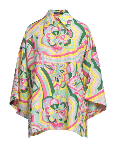 DOLCE & GABBANA DOLCE & GABBANA WOMAN SHIRT LIGHT GREEN SIZE 10 SILK