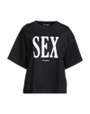 DOLCE & GABBANA DOLCE & GABBANA WOMAN T-SHIRT BLACK SIZE S COTTON, POLYURETHANE, POLYESTER