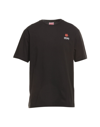 Kenzo Black Sweatshirt In Light Fllece With Broke Flower Embroidery To The Chest  Man In Black
