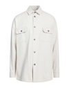 424 FOURTWOFOUR 424 FOURTWOFOUR MAN DENIM SHIRT IVORY SIZE M COTTON