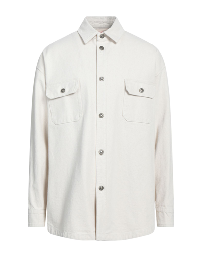 424 Fourtwofour Denim Shirts In White