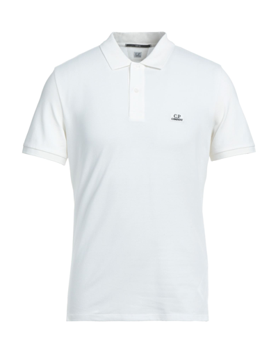 C.p. Company C. P. Company Man Polo Shirt White Size Xs Cotton, Elastane In White