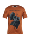 Emporio Armani T-shirts In Brown