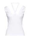 Mm6 Maison Margiela Halterneck Scoop-back Vest Top In White