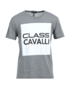 CAVALLI CLASS CAVALLI CLASS MAN T-SHIRT LIGHT GREY SIZE XL COTTON, POLYESTER