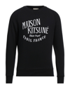 Maison Kitsuné Logo-print Long-sleeve Sweatshirt In Black