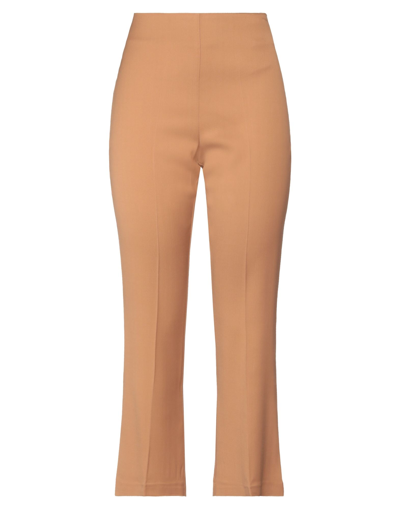 Liviana Conti Woman Pants Camel Size 8 Viscose, Linen, Elastane In Beige