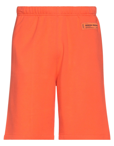 HERON PRESTON HERON PRESTON MAN SHORTS & BERMUDA SHORTS ORANGE SIZE XXS COTTON, POLYESTER
