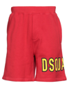 Dsquared2 Cotton Logo Shorts In Red