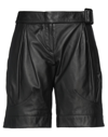 Trussardi Woman Shorts & Bermuda Shorts Black Size 4 Lambskin In Black