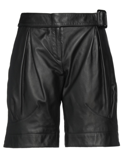 Trussardi Woman Shorts & Bermuda Shorts Black Size 4 Lambskin