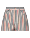 See By Chloé Striped Cotton Shorts In Blue