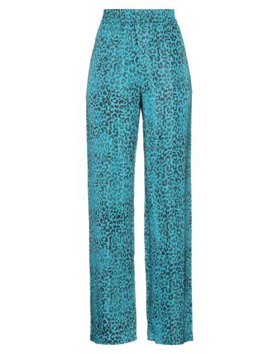 Golden Goose Deluxe Brand Leopard Print High Waisted Trousers In Blue