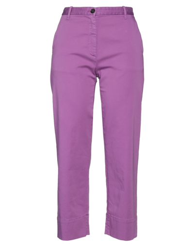 Nine:inthe:morning Nine In The Morning Woman Pants Mauve Size 27 Cotton, Elastane In Purple