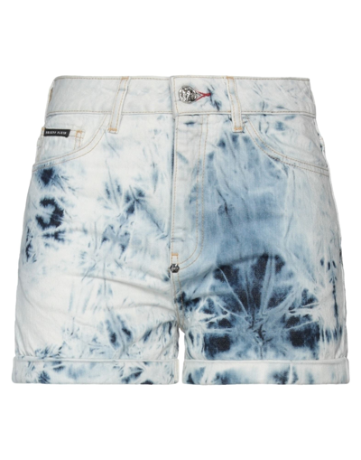 Philipp Plein Denim Shorts In Blue