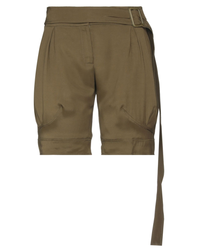 Trussardi Woman Shorts & Bermuda Shorts Military Green Size 4 Viscose, Elastane