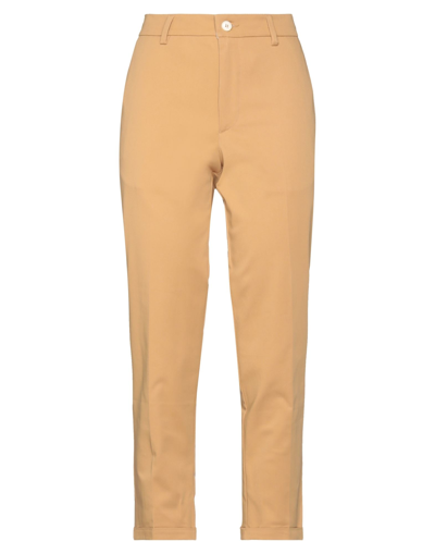 People (+)  Woman Pants Camel Size 6 Cotton, Elastane In Beige