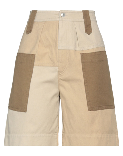 ISABEL MARANT ÉTOILE MARANT ÉTOILE WOMAN SHORTS & BERMUDA SHORTS BEIGE SIZE 8 ORGANIC COTTON, LINEN