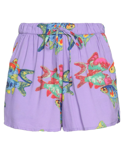 Obey Woman Shorts & Bermuda Shorts Mauve Size Xs Modal In Purple