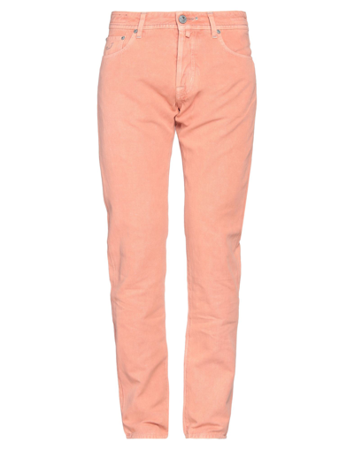 Jacob Cohёn Man Pants Salmon Pink Size 32 Cotton, Linen In Pink