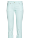 JACOB COHЁN JACOB COHЁN WOMAN PANTS TURQUOISE SIZE 27 COTTON, POLYAMIDE, ELASTANE