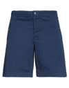 Bikkembergs Man Shorts & Bermuda Shorts Midnight Blue Size 36 Cotton, Elastane, Polyester