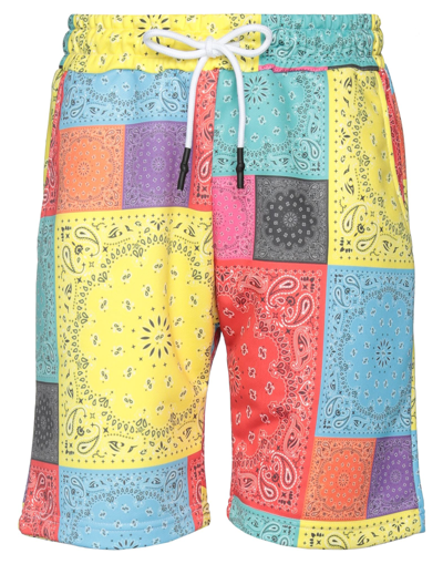 Takeshy Kurosawa Man Shorts & Bermuda Shorts Yellow Size M Polyester In Yellow
