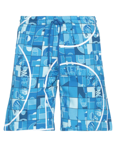 Bikkembergs Man Shorts & Bermuda Shorts Azure Size L Cotton In Blue