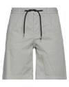 Bikkembergs Man Shorts & Bermuda Shorts Light Grey Size 38 Cotton, Linen, Elastane In Grey