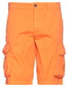 40weft Man Shorts & Bermuda Shorts Orange Size 32 Cotton