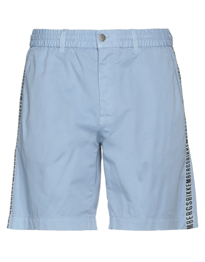 Bikkembergs Man Shorts & Bermuda Shorts Sky Blue Size 34 Cotton, Elastane